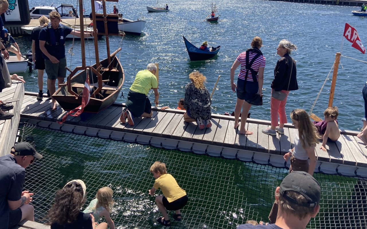 Jolleregatte Og Børn På Broer